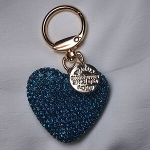 New Turquoise Heart Pavé Bag Charm